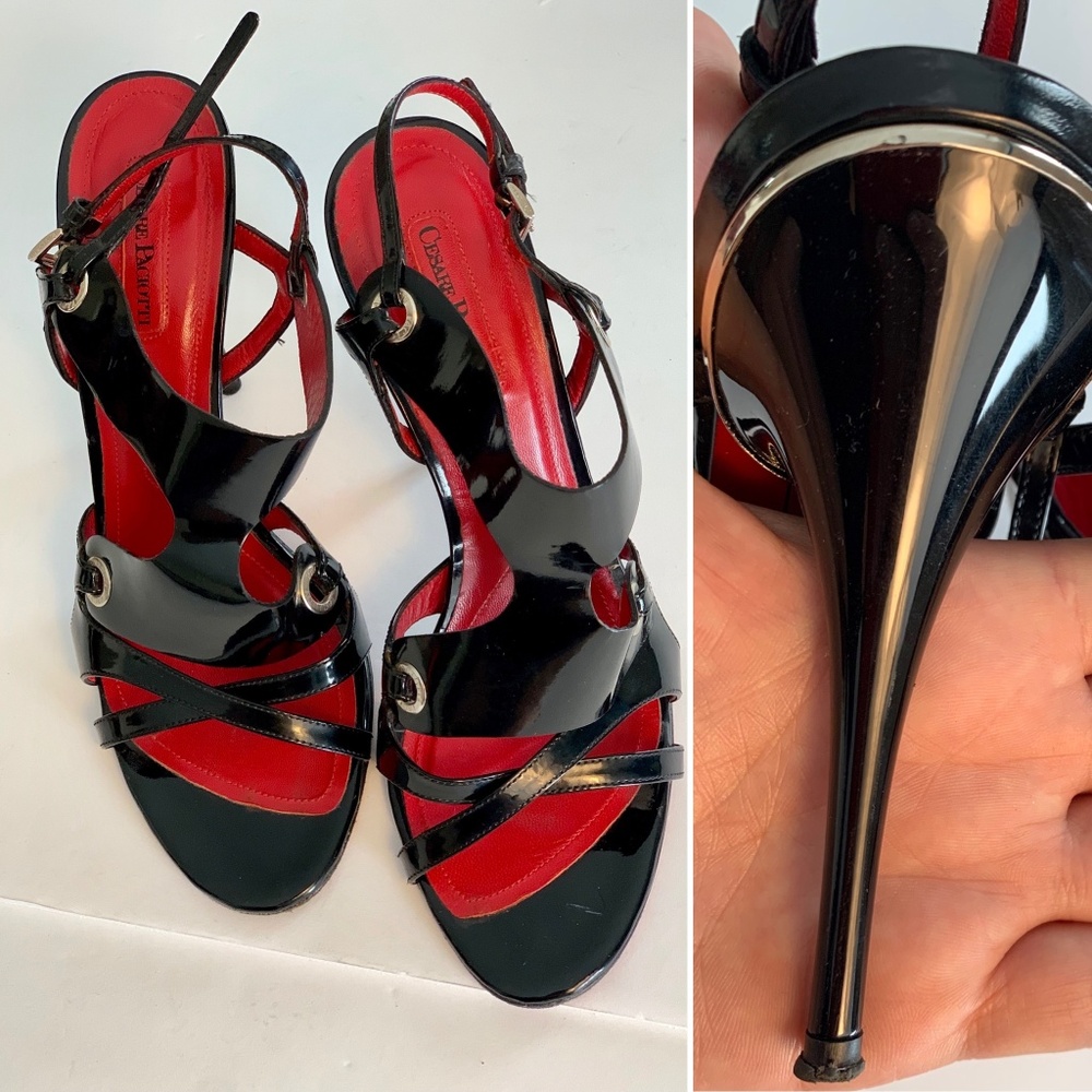 Cesare Paciotti High-shine Black Heels